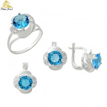 Gümüş zirkon taşlı set